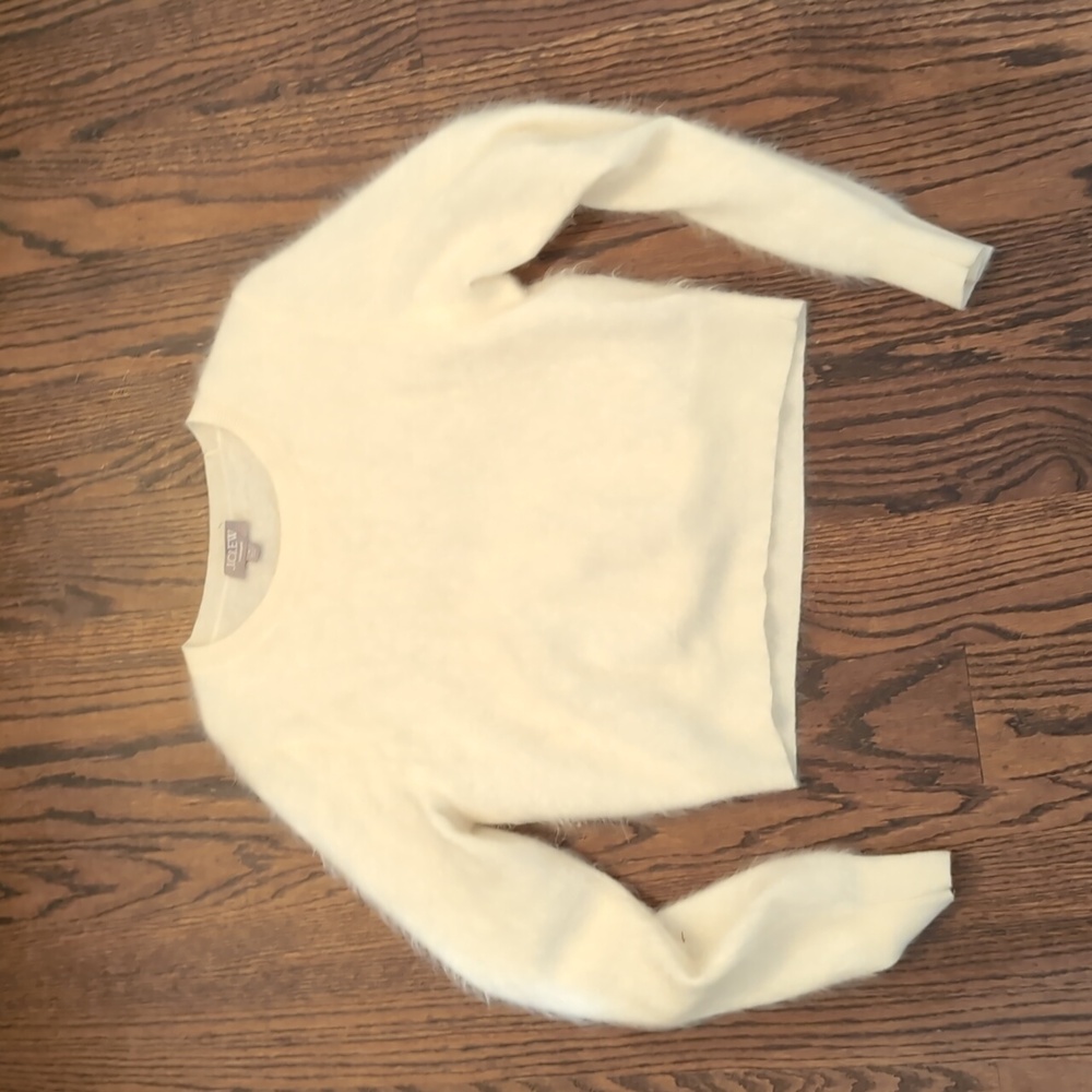 J Crew Brushed Cashmere Sweater Cream